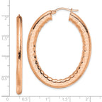 Sophia Jewelers Stainless Steel Rose Hoop Earrings with Textured Finish