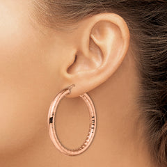 Sophia Jewelers Rose IP-Plated Stainless Steel Polished Hoop Earrings