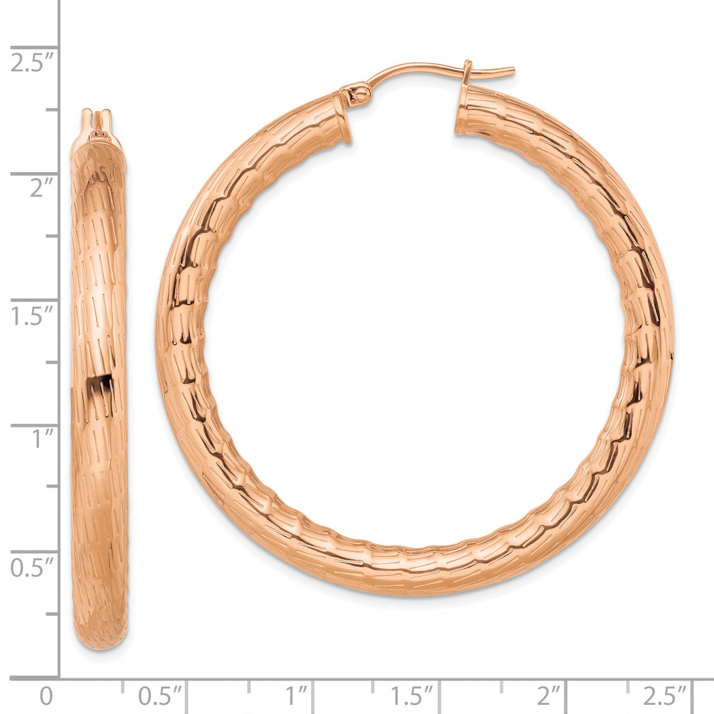 Sophia Jewelers Rose IP-Plated Stainless Steel Polished Hoop Earrings