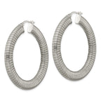 Polished & Textured Hoop Earrings in Stainless Steel