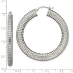Polished & Textured Hoop Earrings in Stainless Steel