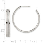 Sophia Jewelers Stainless Steel Polished Laser Cut Glitter Hoop Earrings