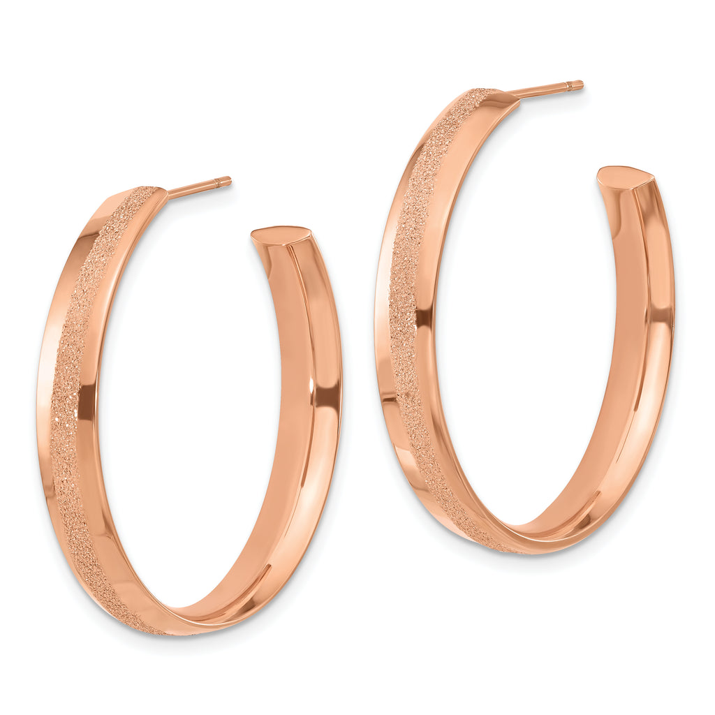 Sophia Jewelers Stainless Steel Rose-Tone Polished C-Hoop Earrings