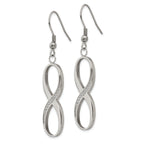 Sophia Jewelers Stainless Steel CZ Dangle Earrings with Polished Finish
