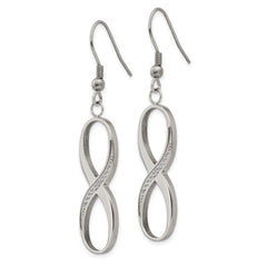 Sophia Jewelers Stainless Steel CZ Dangle Earrings with Polished Finish