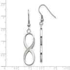 Sophia Jewelers Stainless Steel CZ Dangle Earrings with Polished Finish