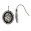 Stainless Steel Antiqued Oval Shepherd Hook Earrings