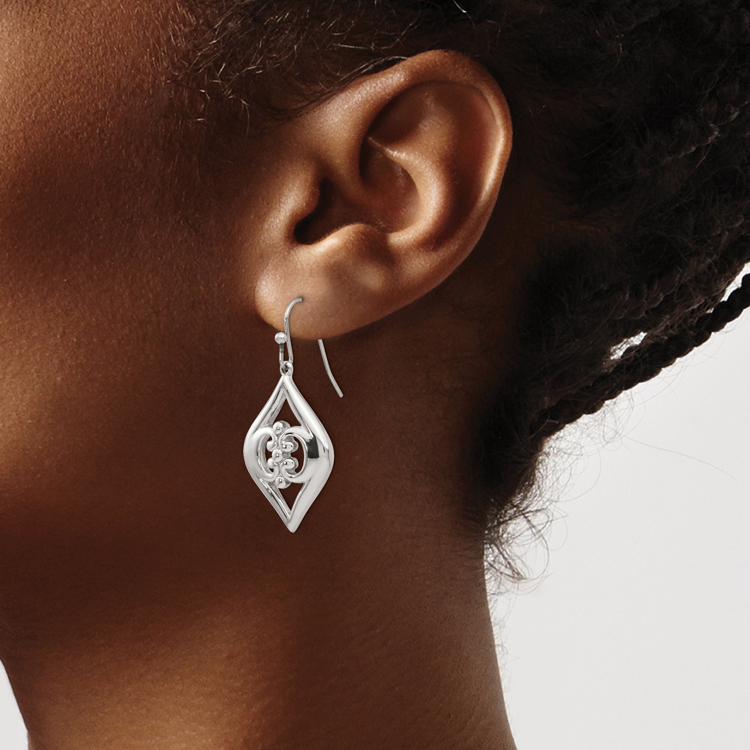 Sophia Jewelers Stainless Steel Polished Dangle Earrings for Women