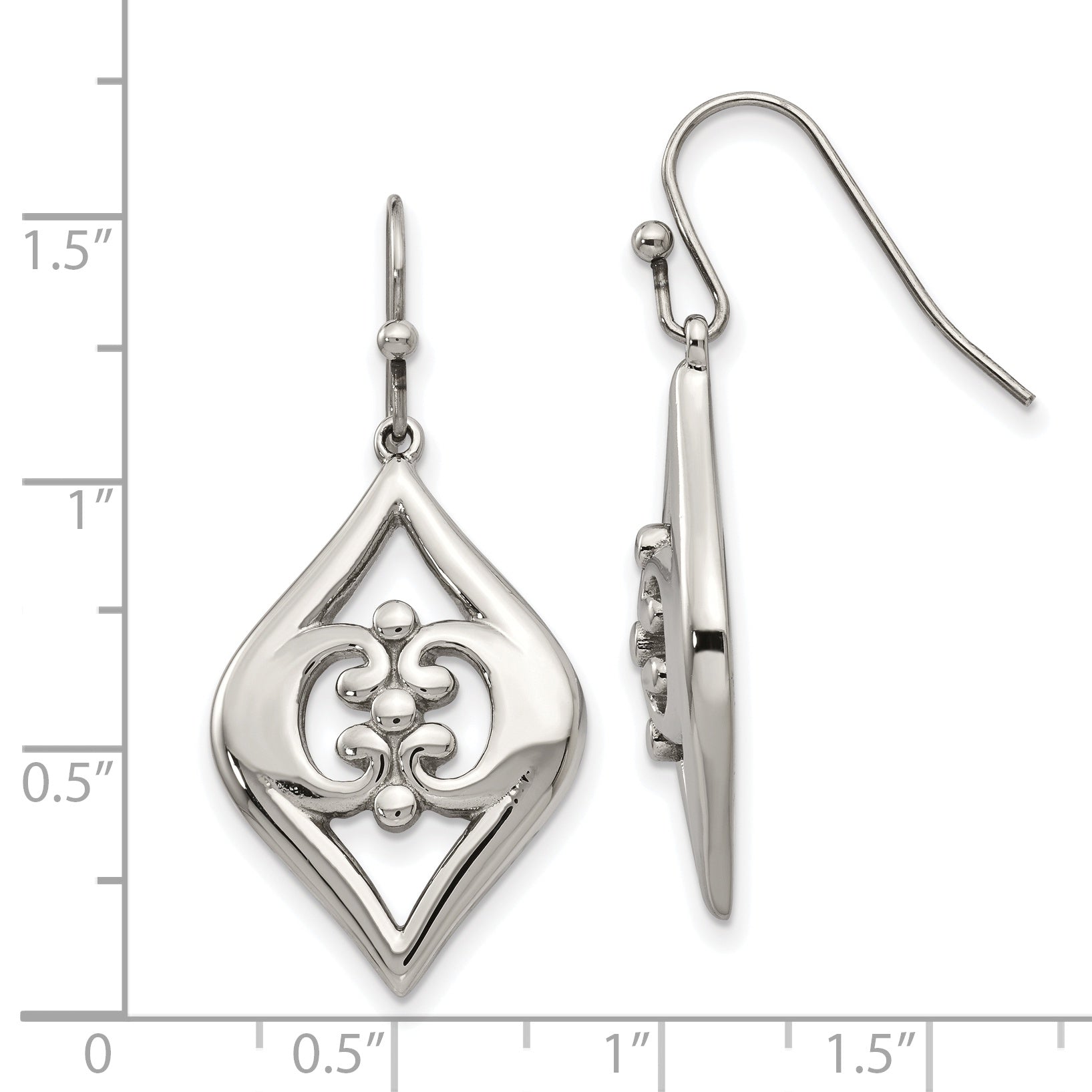 Sophia Jewelers Stainless Steel Polished Dangle Earrings for Women