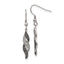Chisel Stainless Steel Antiqued and Polished CZ Dangle Shepherd Hook Earrings