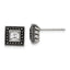 Chisel Stainless Steel Antiqued and Polished CZ Square Post Earrings