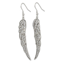 Sophia Jewelers Stainless Steel Polished Dangle Earrings with CZ Elegance