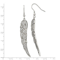 Sophia Jewelers Stainless Steel Polished Dangle Earrings with CZ Elegance