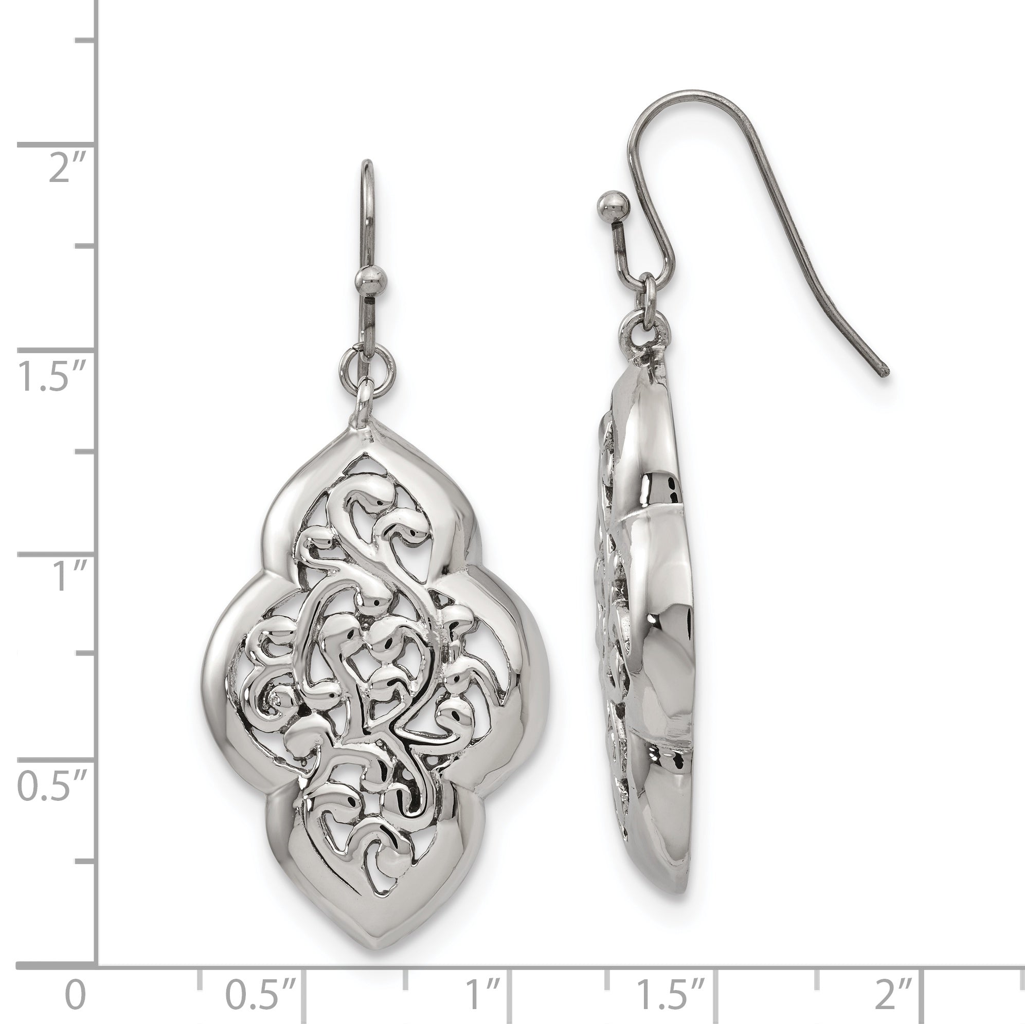 Sophia Jewelers Stainless Steel Polished Dangle Earrings for Women