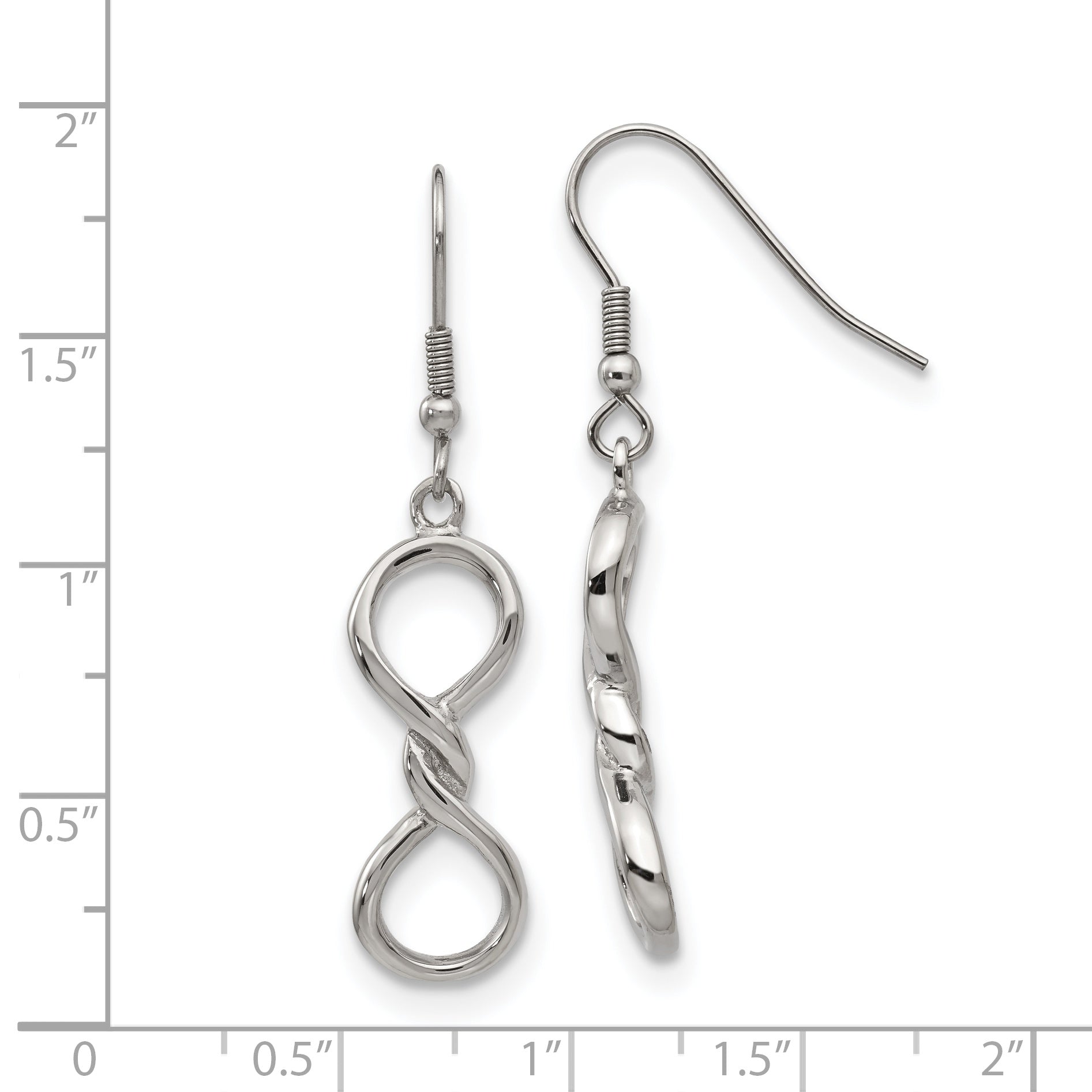 Sophia Jewelers Stainless Steel Infinity Dangle Earrings Gift Ready