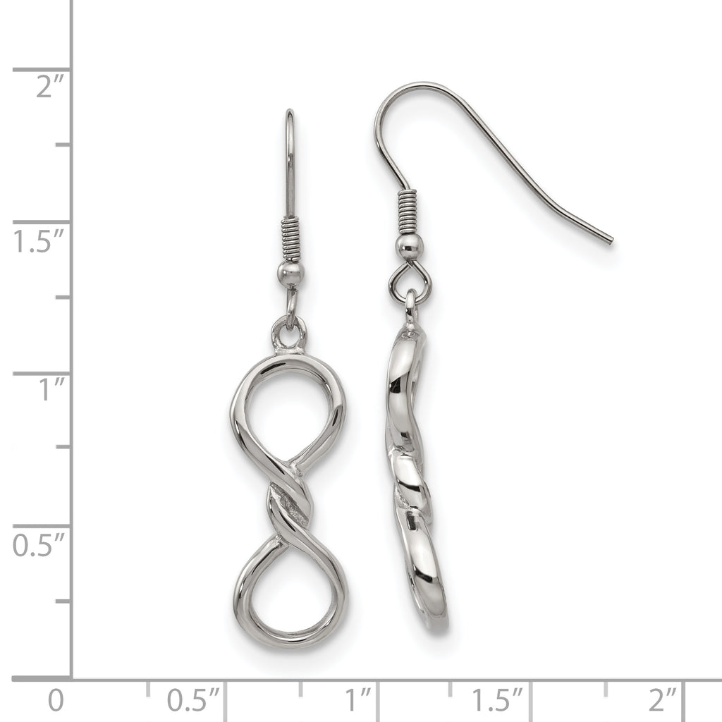 Sophia Jewelers Stainless Steel Infinity Dangle Earrings Gift Ready