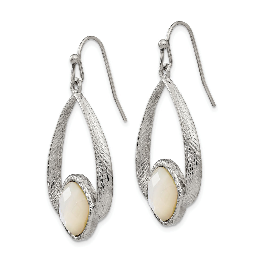 Sophia Jewelers Stainless Steel Mother of Pearl Dangle Earrings Elegant Gift Ready