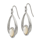 Sophia Jewelers Stainless Steel Mother of Pearl Dangle Earrings Elegant Gift Ready