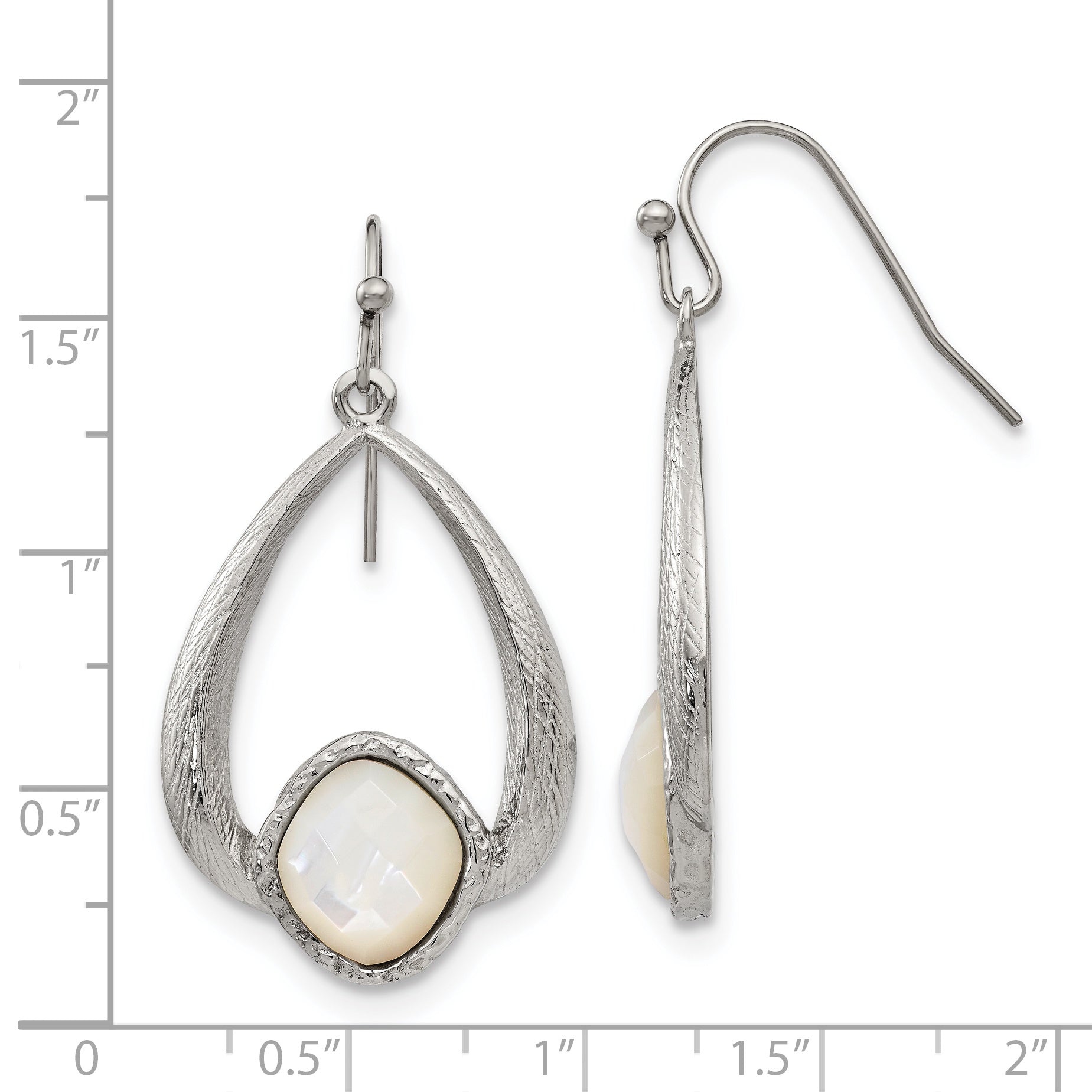 Sophia Jewelers Stainless Steel Mother of Pearl Dangle Earrings Elegant Gift Ready