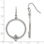 CZ Shepherd Hook Drop Earrings in Stainless Steel