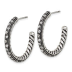Cubic Zirconia Hoop Earrings in Stainless Steel