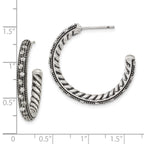 Cubic Zirconia Hoop Earrings in Stainless Steel