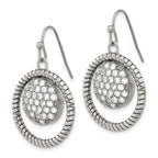Cubic Zirconia Circle Dangle Earrings in Stainless Steel