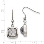 Sophia Elegant Stainless Steel Grey Glass Dangle Earrings Gift Ready