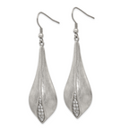 CZ Dangle Drop Earrings in Stainless Steel