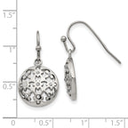 Sophia Jewelers Stainless Steel CZ Floral Dangle Earrings for Women