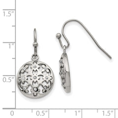 Sophia Jewelers Stainless Steel CZ Floral Dangle Earrings for Women