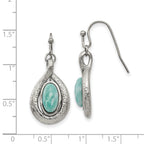 Sophia Women's Stainless Steel Polished Drop Earrings with Green Jade