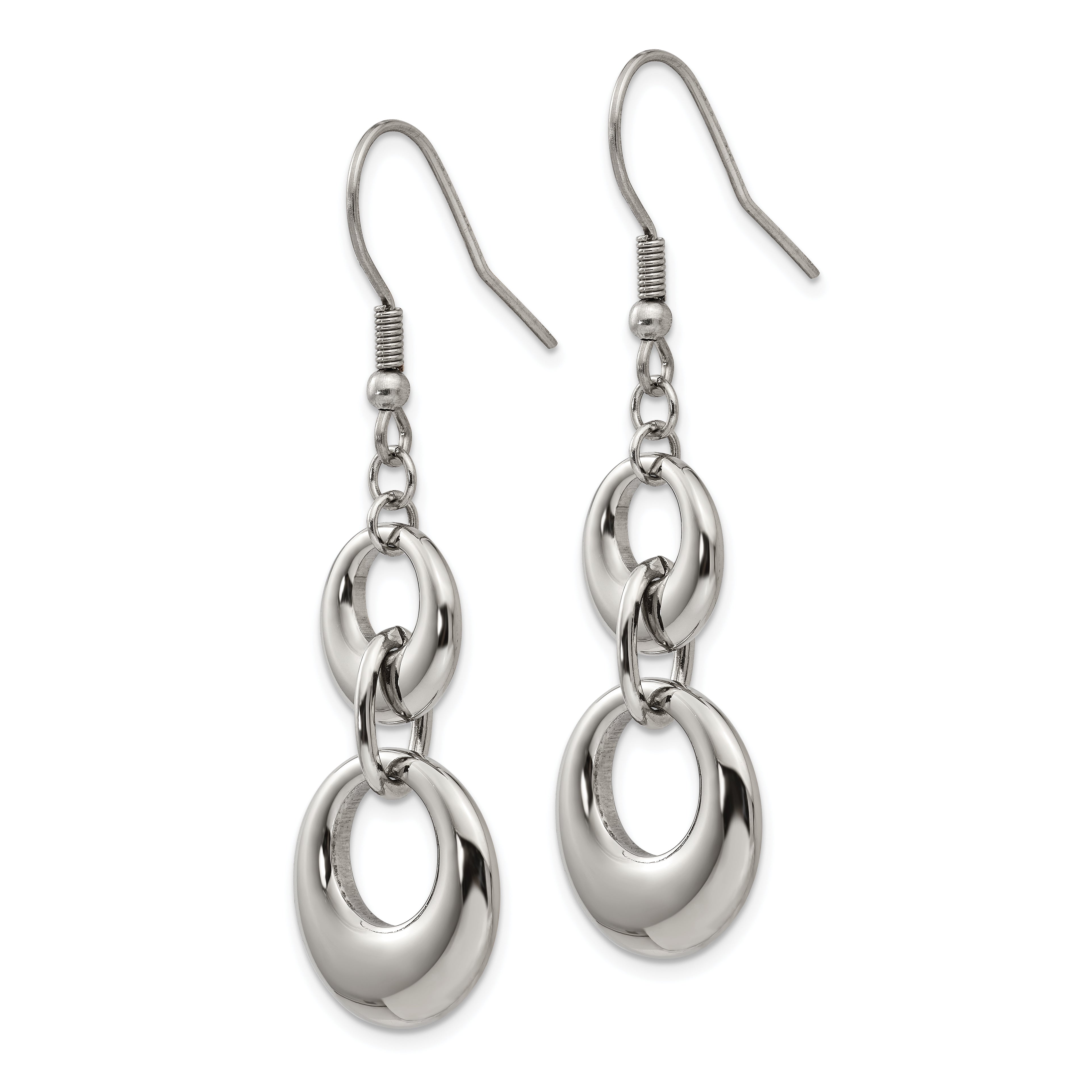 Stainless Steel Polished Dangle Earrings Gift Ready for Women