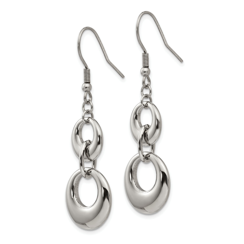 Stainless Steel Polished Dangle Earrings Gift Ready for Women
