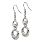 Stainless Steel Polished Dangle Earrings Gift Ready for Women