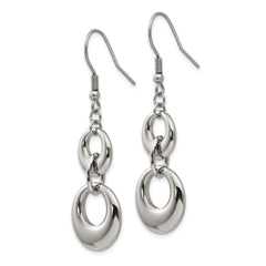 Stainless Steel Polished Dangle Earrings Gift Ready for Women