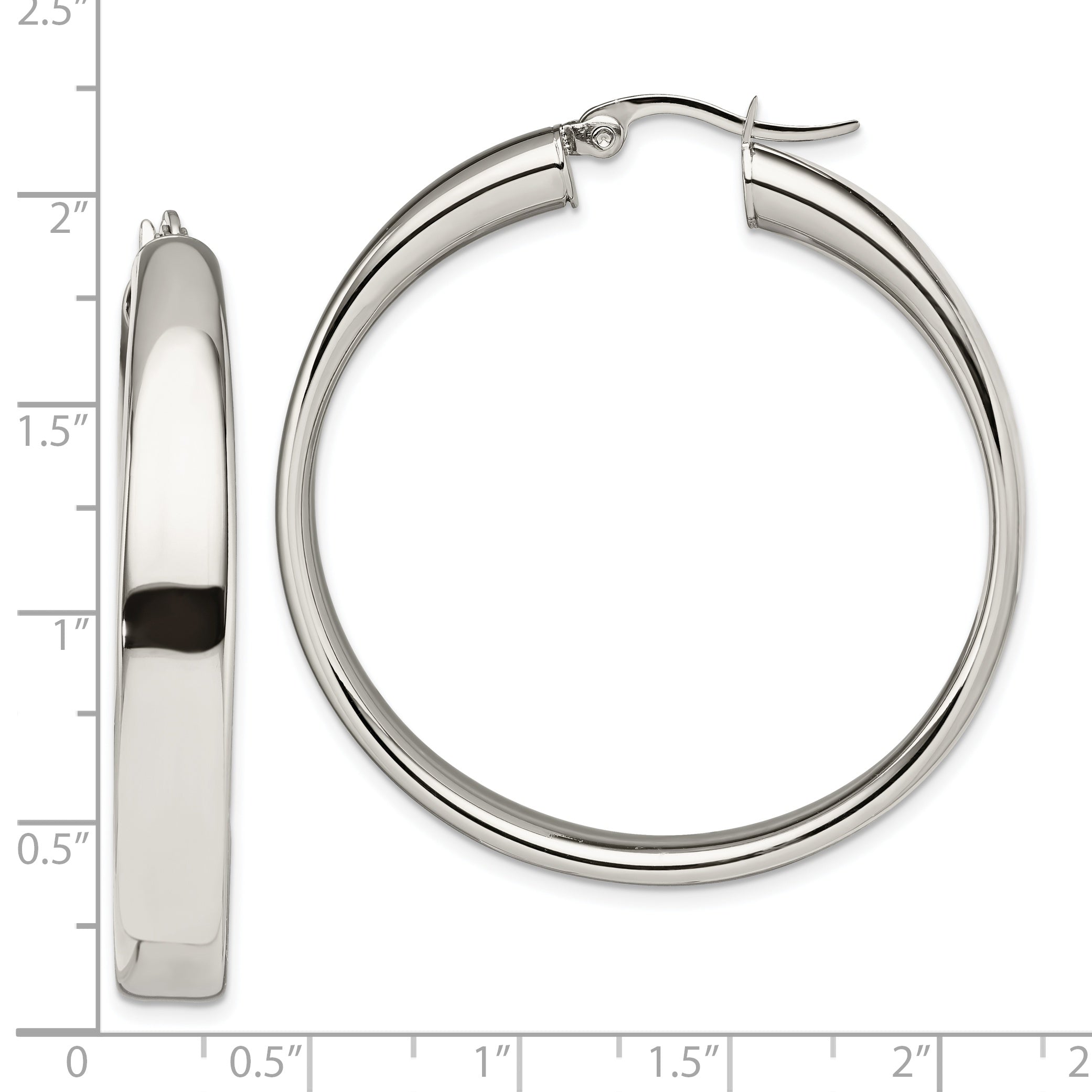 Sophia Jewelers Women's Polished Stainless Steel Hoop Earrings Gift Ready