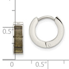 Polished Enameled Hinged Hoop Earrings in Stainless Steel