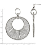 Textured Wire Circular Dangle Earrings in Stainless Steel