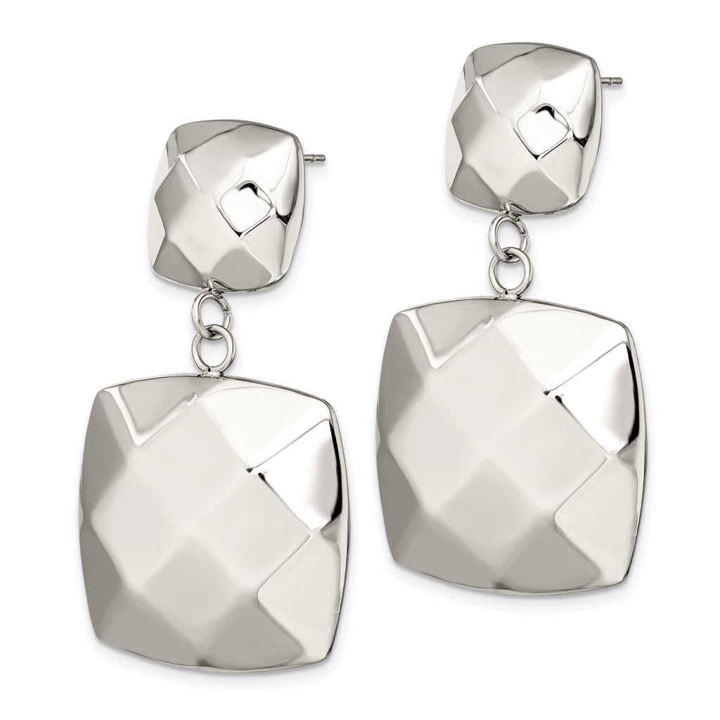 Sophia Jewelers Stainless Steel Polished Square Dangle Earrings for Women