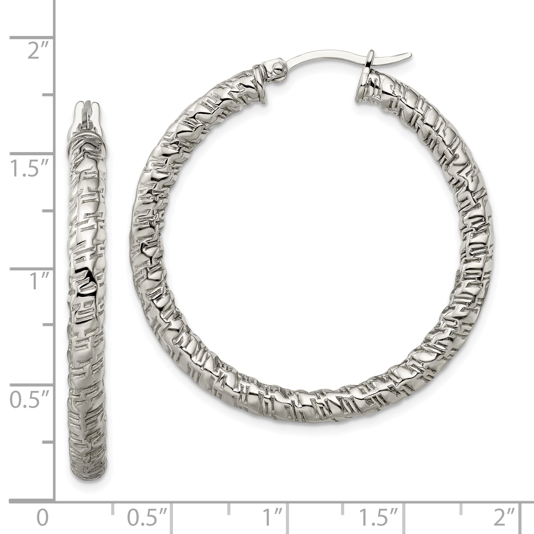 Sophia Jewelers Stainless Steel Polished Hoop Earrings Gift Ready
