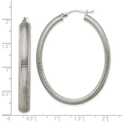 Sophia Jewelers Women's Polished Stainless Steel Oval Hoop Earrings