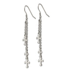 Multi-Strand Cross Dangle Earrings in Stainless Steel
