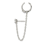 Antiqued CZ Cuff Earring in Stainless Steel
