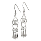 Polished Dangle Shepherd Hook Earrings in Stainless Steel