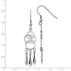 Polished Dangle Shepherd Hook Earrings in Stainless Steel