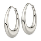 Polished Teardrop Hoop Earrings in Stainless Steel