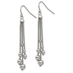 Polished Dangle Shepherd Hook Earrings in Stainless Steel