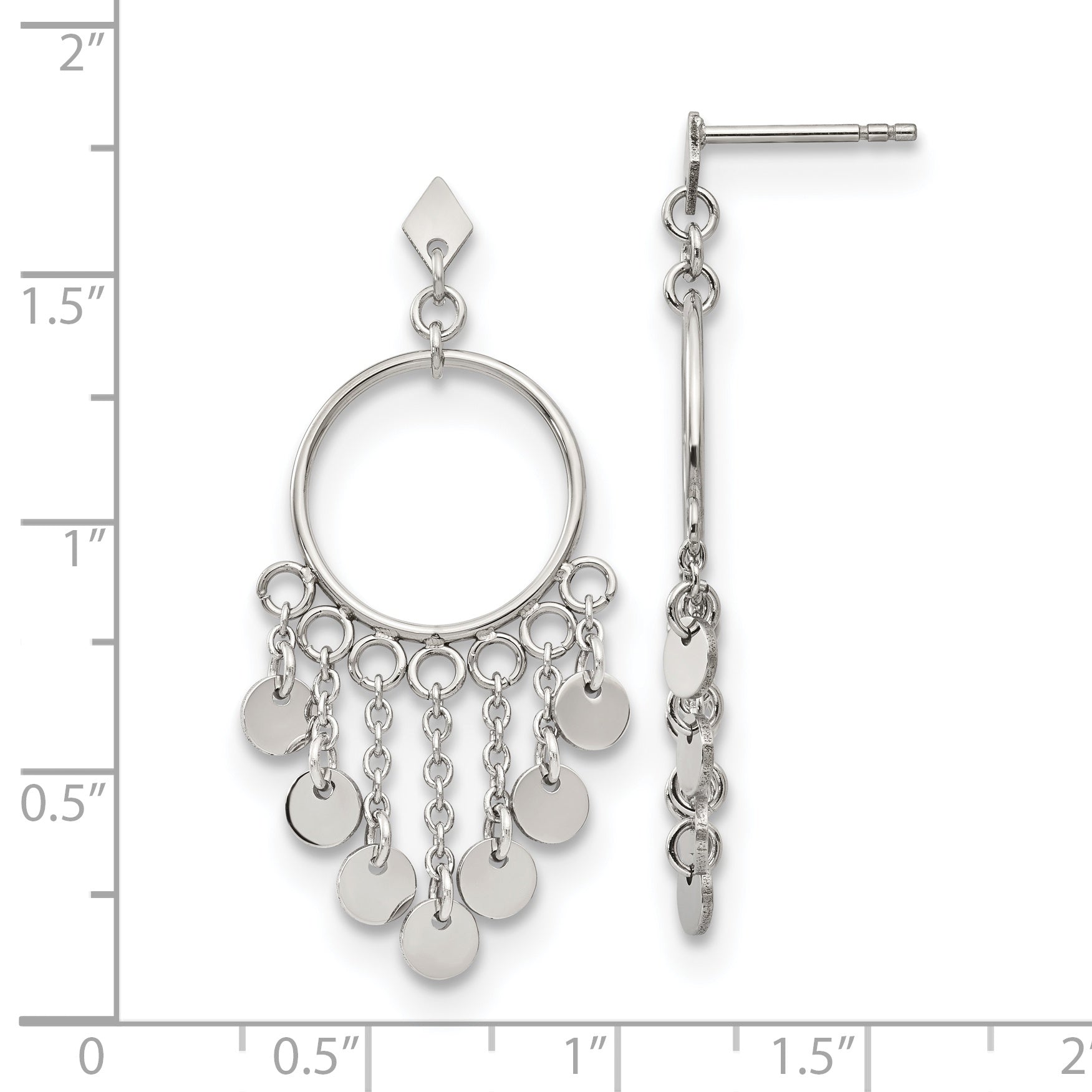 Polished Post Dangle Earrings in Stainless Steel