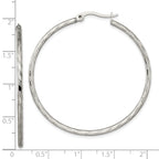 Sophia Jewelers Stainless Steel Textured Hoop Earrings with Polished Finish